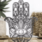 Black Wooden Hamsa Hand Evil Eye Desk Decor Protective Aesthetic Home Accent 0
