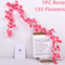 180cm Artificial Cherry Blossom Garland Romantic Sakura Vine For Wedding Home Decor 1