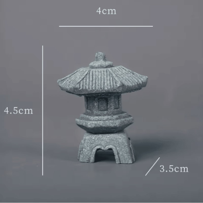 Mini Zen Pagoda Lantern Light Sandstone Bonsai Garden Decor 2