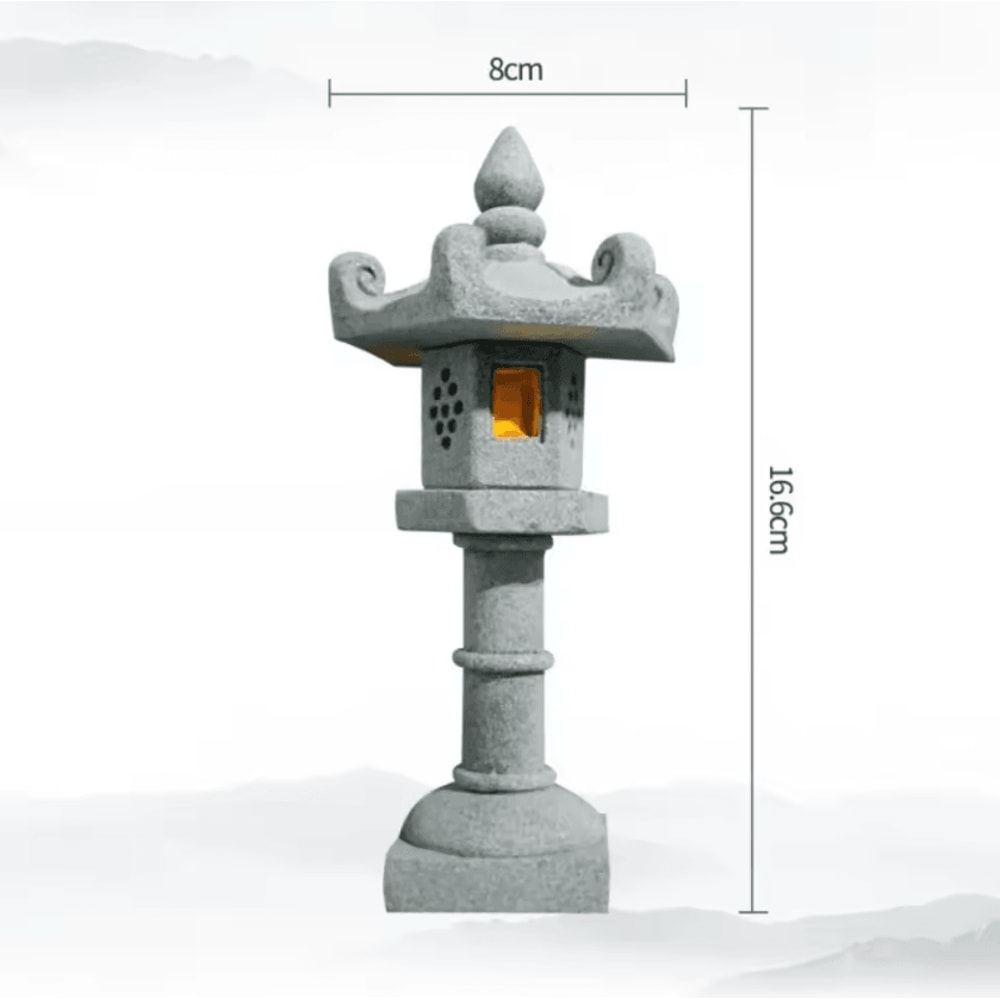Mini Zen Pagoda Lantern Light Sandstone Bonsai Garden Decor 7