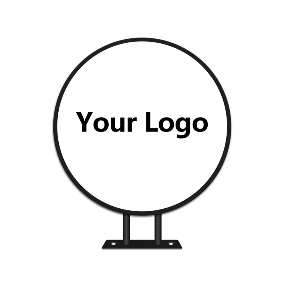Custom Round LED Light Box Sign DoubleSided Illuminated Business Logo Display 4