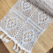 Vintage Beige Crochet Lace Table Runner Tassel Boho Farmhouse Decor 5