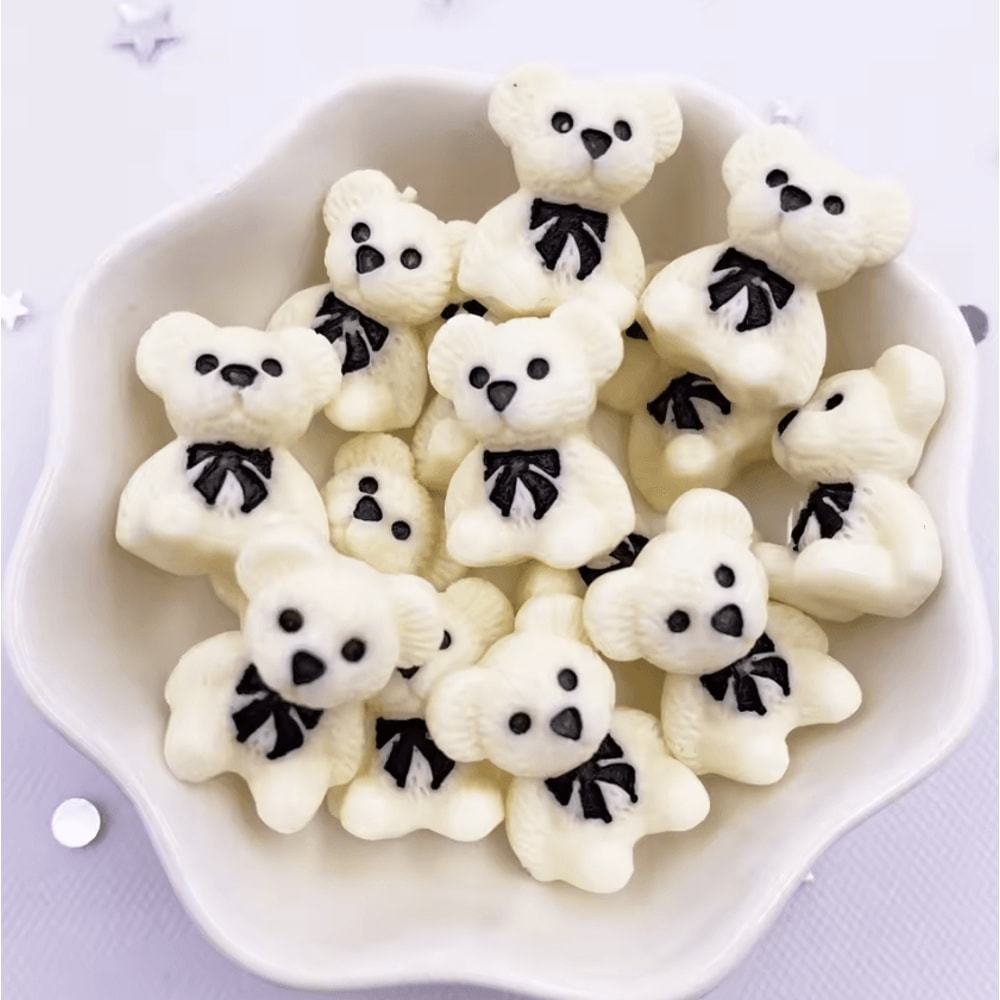 Kawaii HandPainted Resin Bear Flatback Set Colorful DIY Craft Mini Figurines 10PCS 7