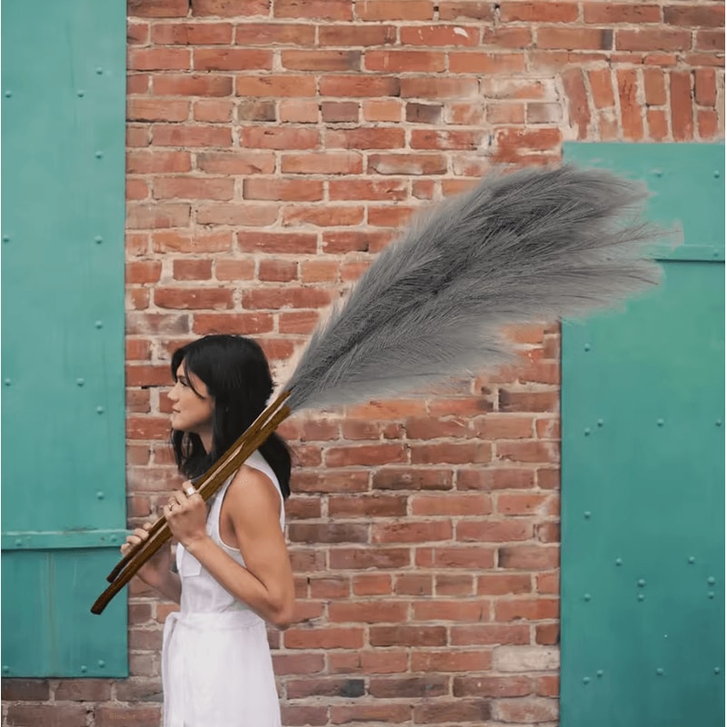 Luxury Faux Pampas Grass Decor 47Tall Fluffy Boho Stems For Elegant Home Styling 5