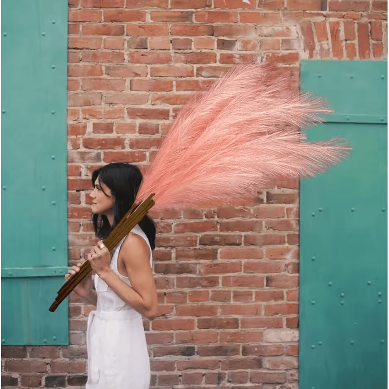 Luxury Faux Pampas Grass Decor 47Tall Fluffy Boho Stems For Elegant Home Styling 16