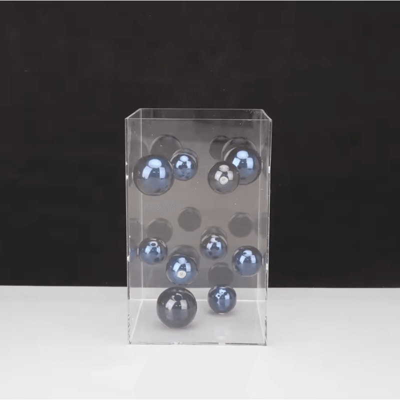 Modern Geometric Metal Ball Sculpture In Acrylic Display Box Minimalist Desktop Art Decor 6