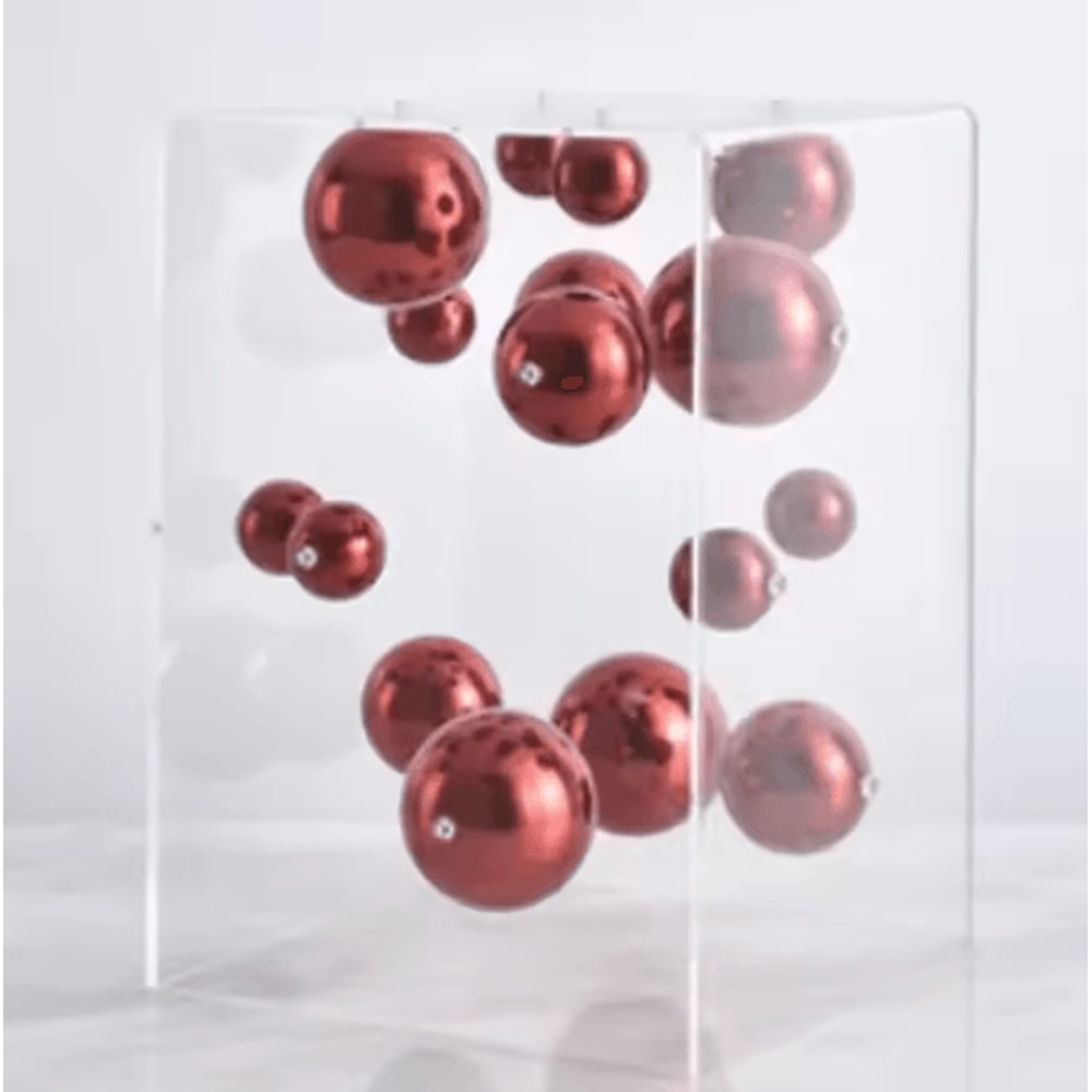 Modern Geometric Metal Ball Sculpture In Acrylic Display Box Minimalist Desktop Art Decor 8