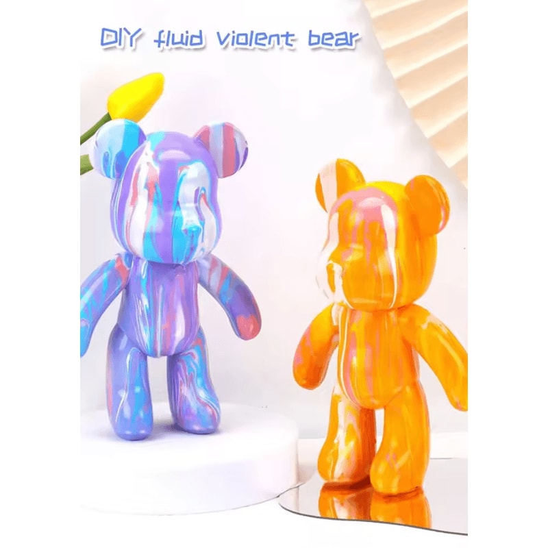 DIY Fluid Bear Art Kit Creative Graffiti Bear Sculpture For Home Decor Gifts 1
