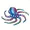 3D Printed Flexible Octopus Figurine Articulated Desk Toy OceanInspired Decor 3