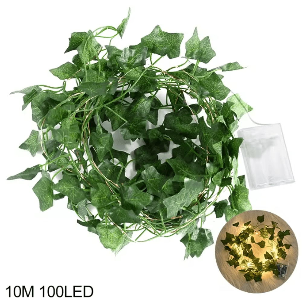 LED Leaf Vine String Lights 2M10M Fairy Garland For Cozy Home Garden Decor 4