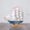 Mediterranean Wooden Sailboat Model Vintage Nautical Desk Decor Coastal Home Accent 5