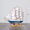 Mediterranean Wooden Sailboat Model Vintage Nautical Desk Decor Coastal Home Accent 5