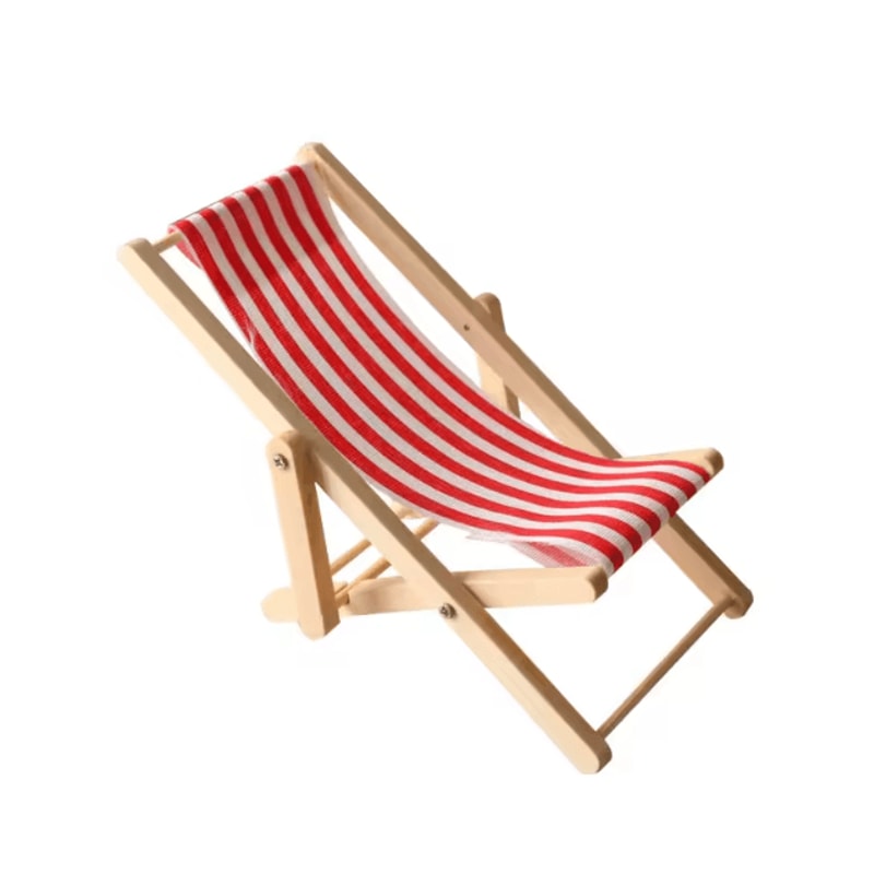 Mini Wooden Folding Beach Chair 1 12 Dollhouse Coastal Furniture Decor 4