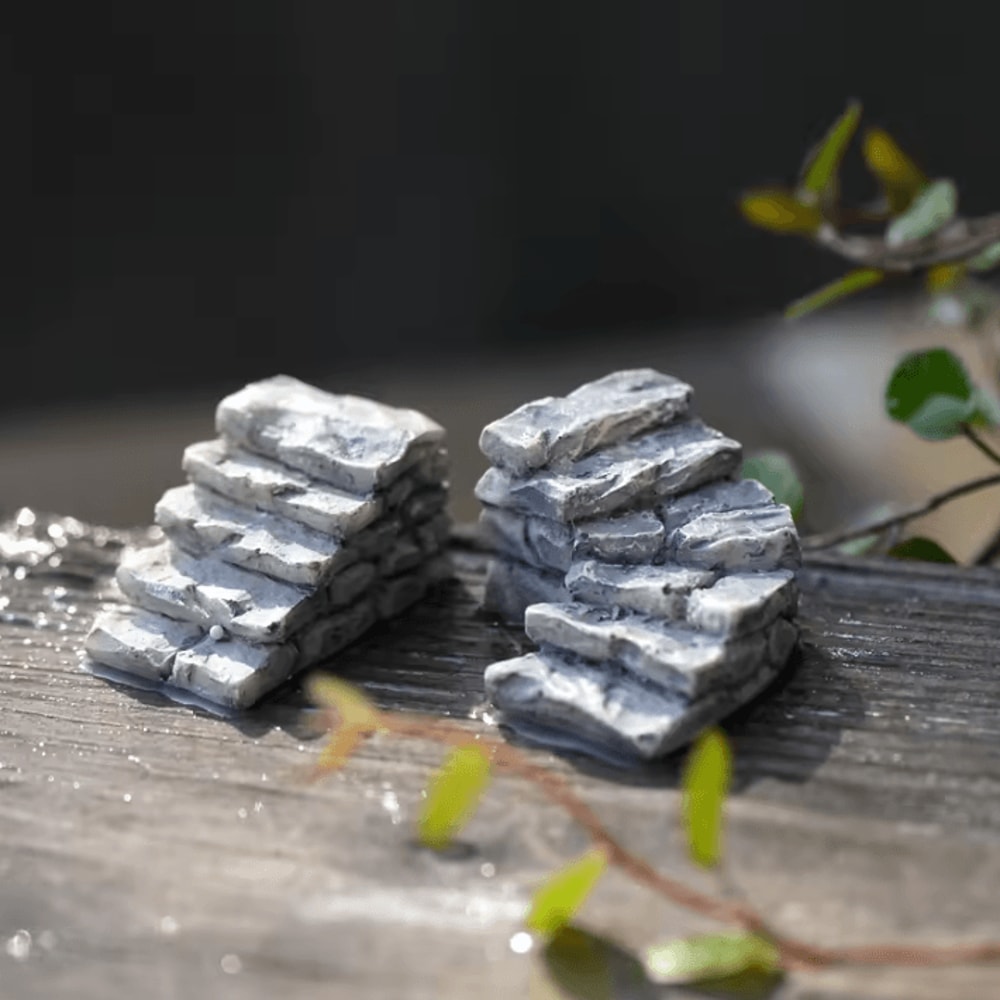 Mini Fairy Garden Landscape Set Lighthouse Bridge Cottage DIY Decor Kit 4