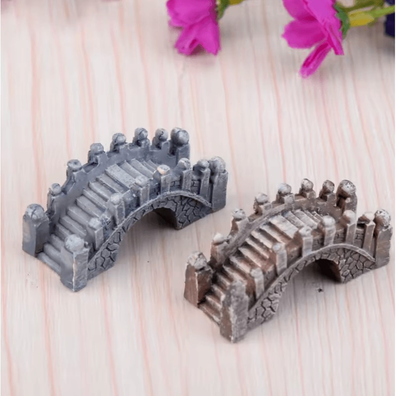 Mini Fairy Garden Landscape Set Lighthouse Bridge Cottage DIY Decor Kit 5