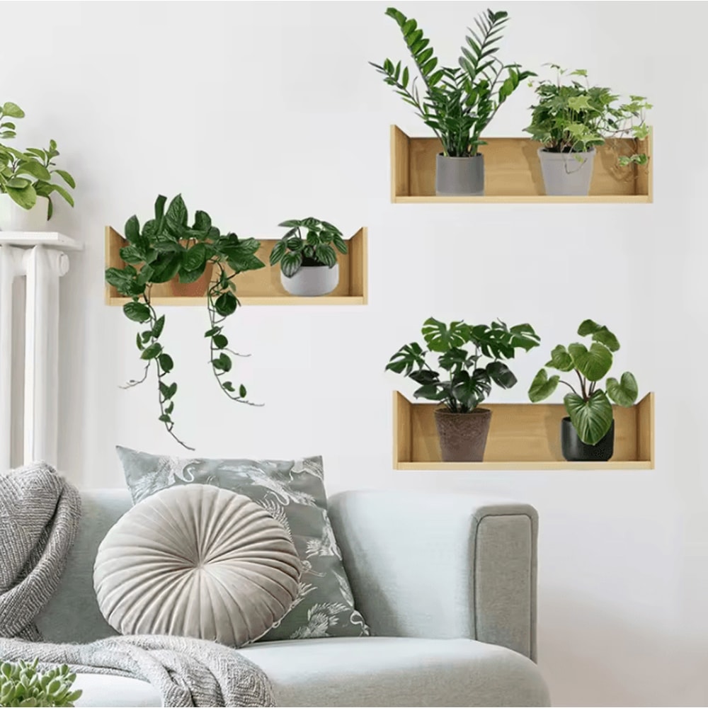 3Piece Plant Wall Sticker Set Minimalist Potted Plant Vinyl Decals For Modern Spaces 0