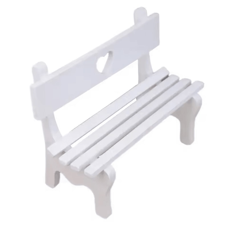 Mini Wooden Fairy Garden Bench 112 Dollhouse Micro Landscape Decor 2