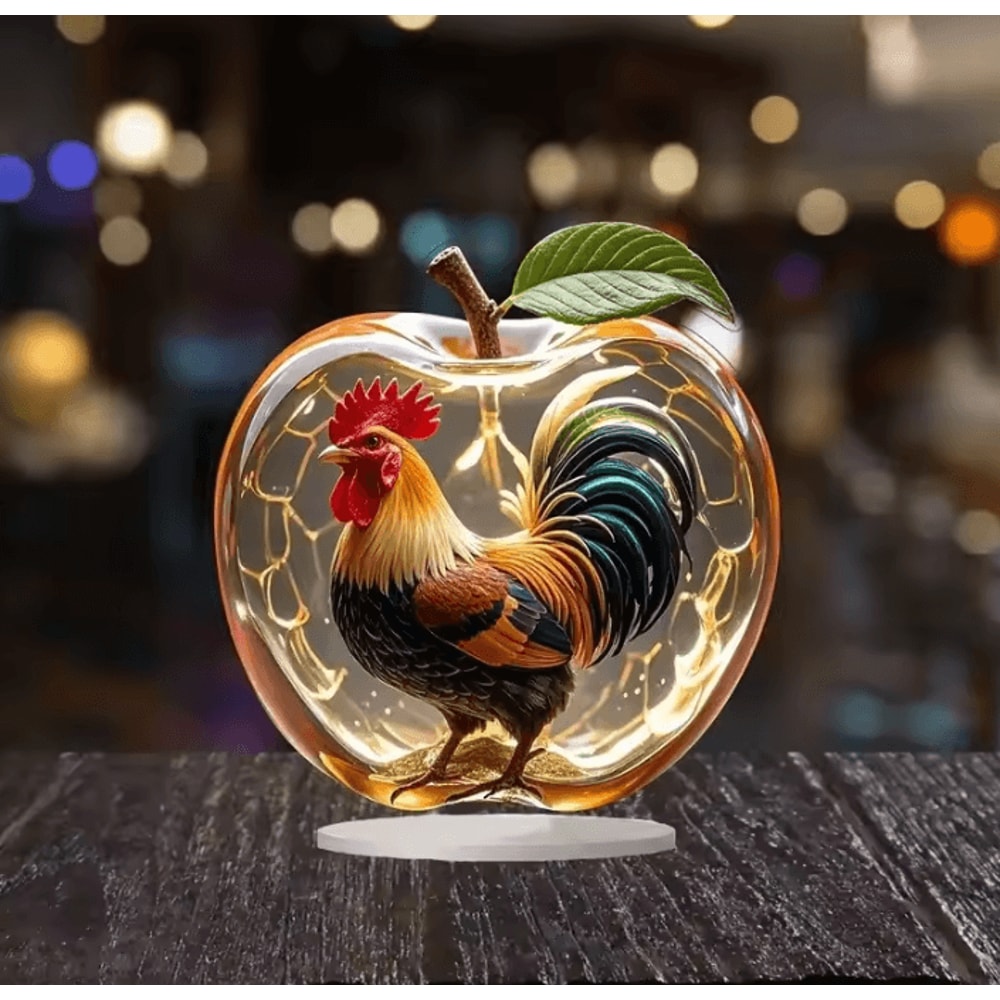 Clear Crystal Apple Figurine Paperweight Elegant Glass Desk Decor Collectible Ornament 0