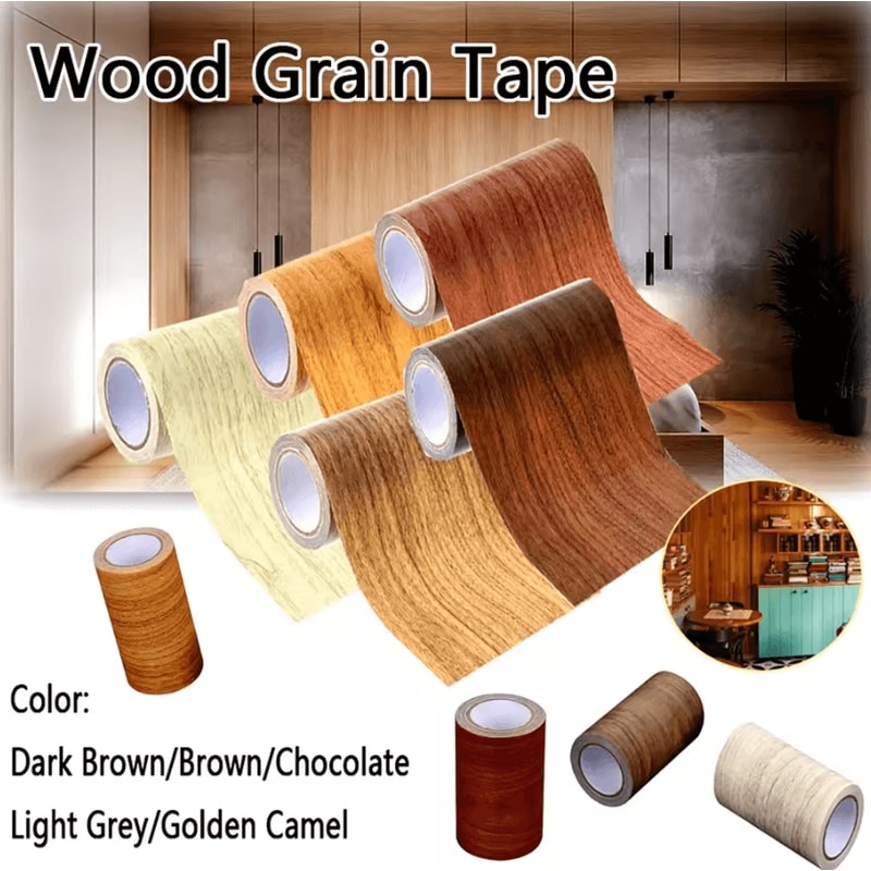 SelfAdhesive Wood Grain Repair Tape Waterproof PVC Furniture Patch Decor Strip 0