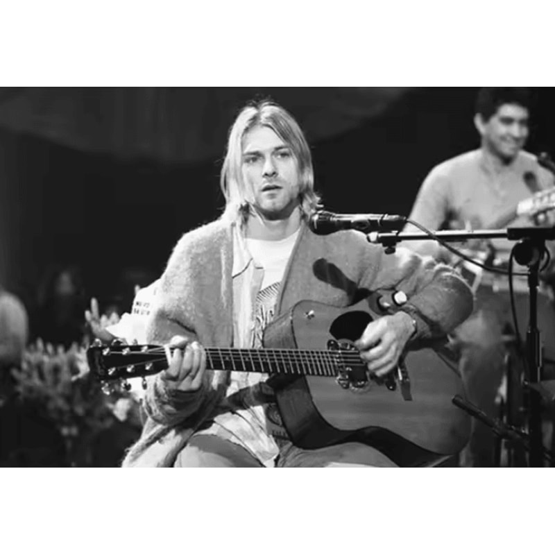 Vintage Kurt Cobain Black White Canvas Poster Retro Rock Wall Art Decor 10