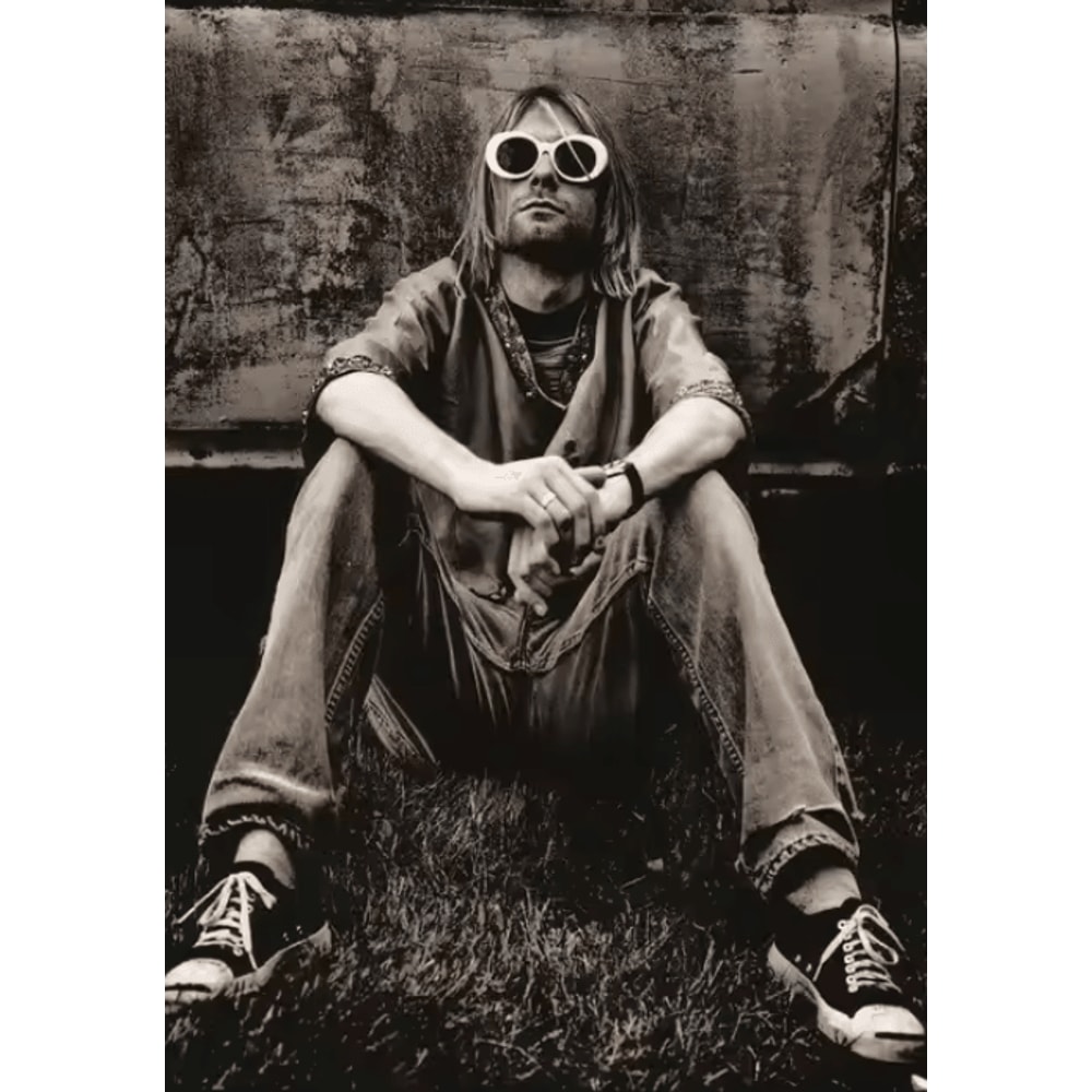 Vintage Kurt Cobain Black White Canvas Poster Retro Rock Wall Art Decor 12