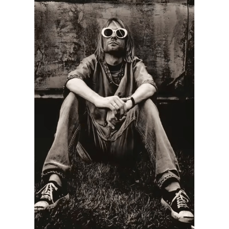 Vintage Kurt Cobain Black White Canvas Poster Retro Rock Wall Art Decor 12