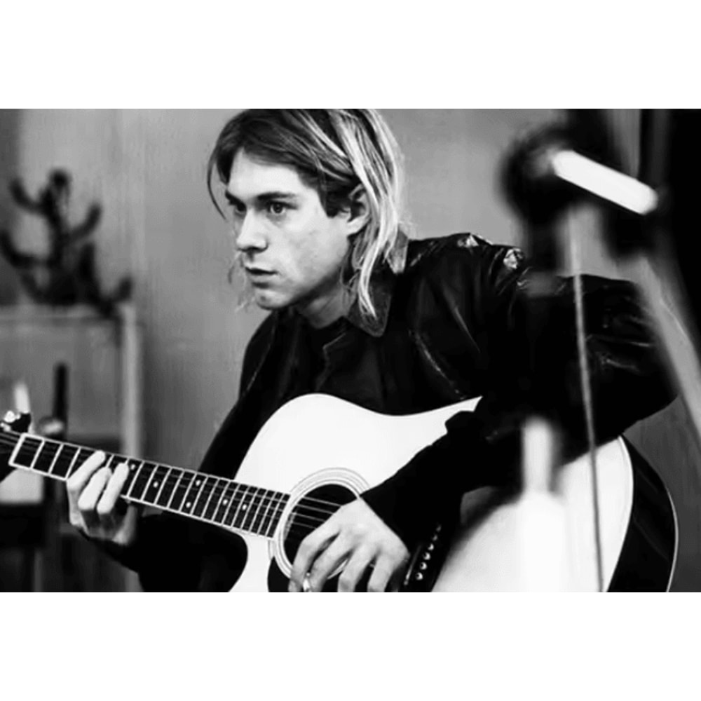 Vintage Kurt Cobain Black White Canvas Poster Retro Rock Wall Art Decor 5