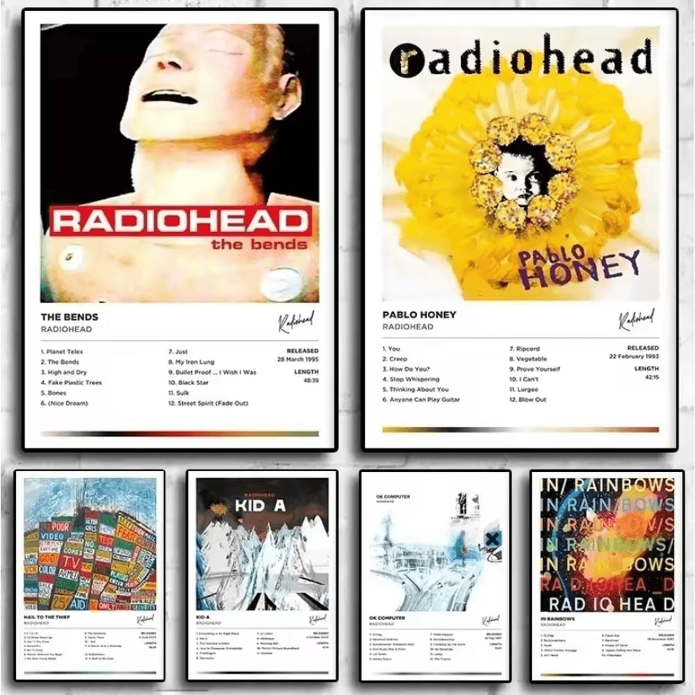 Radiohead The Bends Album Cover Canvas Poster Vintage Rock Wall Art Decor 0