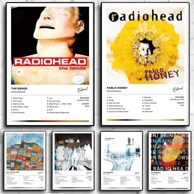 Radiohead The Bends Album Cover Canvas Poster Vintage Rock Wall Art Decor 0