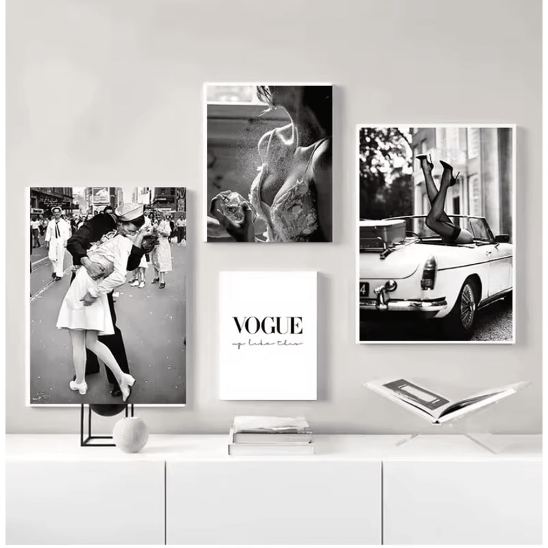 Vintage Perfume Lady Canvas Poster Elegant Fashion Wall Art Decor 0