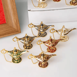 aladdin genie lamp decor – vintage metal ornament for home & display