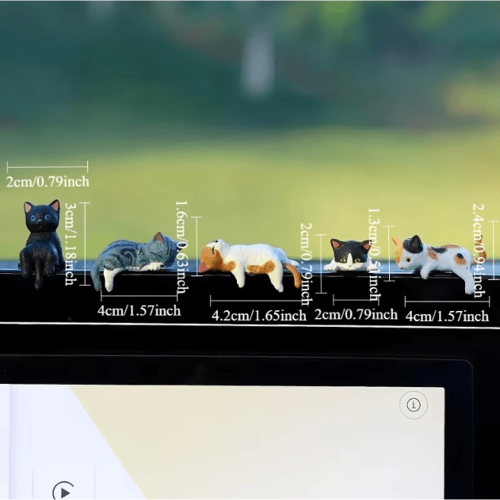 Kawaii Cat Screen Sitter Set Cute Mini Monitor Companion Desk Decor 5Pack 1