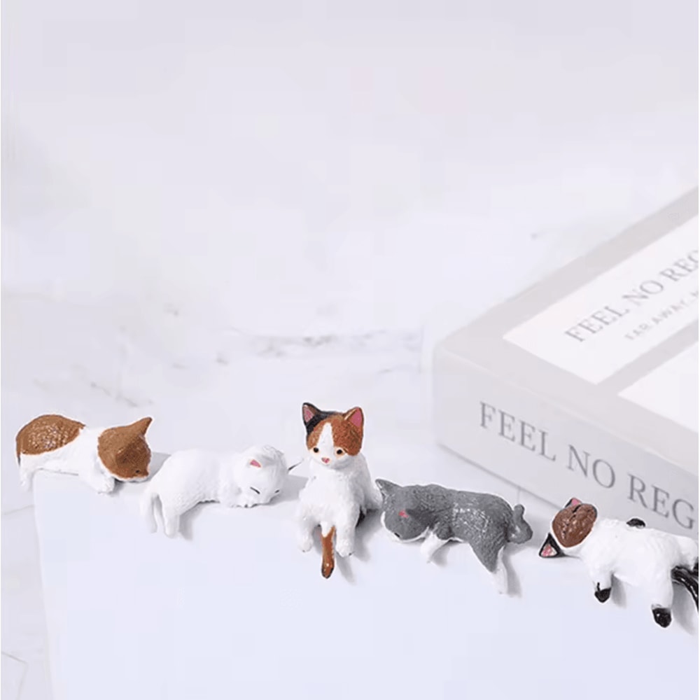 Kawaii Cat Screen Sitter Set Cute Mini Monitor Companion Desk Decor 5Pack 3