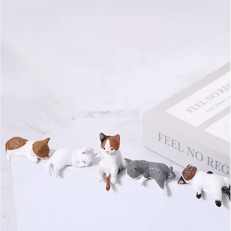 Kawaii Cat Screen Sitter Set Cute Mini Monitor Companion Desk Decor 5Pack 3