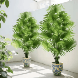tropical giant fan palm leaves – 31.5 artificial jungle decor set (24pcs)