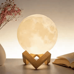 diy galaxy moon lamp kit – paintable planet night light with stand (8cm)