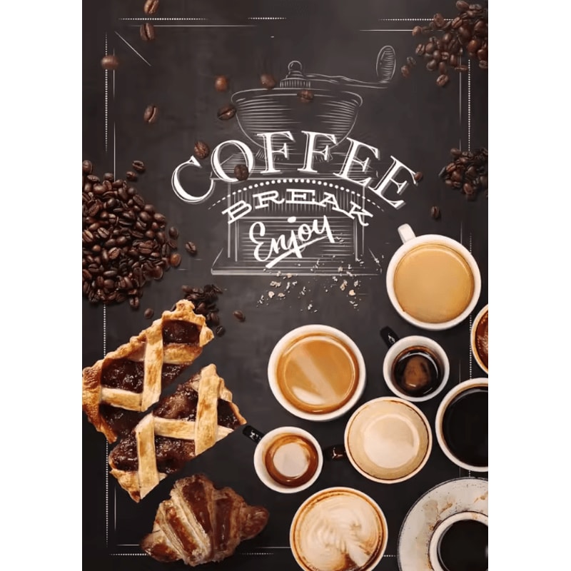 Vintage Coffee Chalkboard Canvas Poster Nordic Cafe Kitchen Wall Art Decor 4