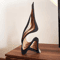 Abstract Curved Wooden Sculpture Minimalist Bookshelf Art Decor 0