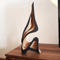Abstract Curved Wooden Sculpture Minimalist Bookshelf Art Decor 0