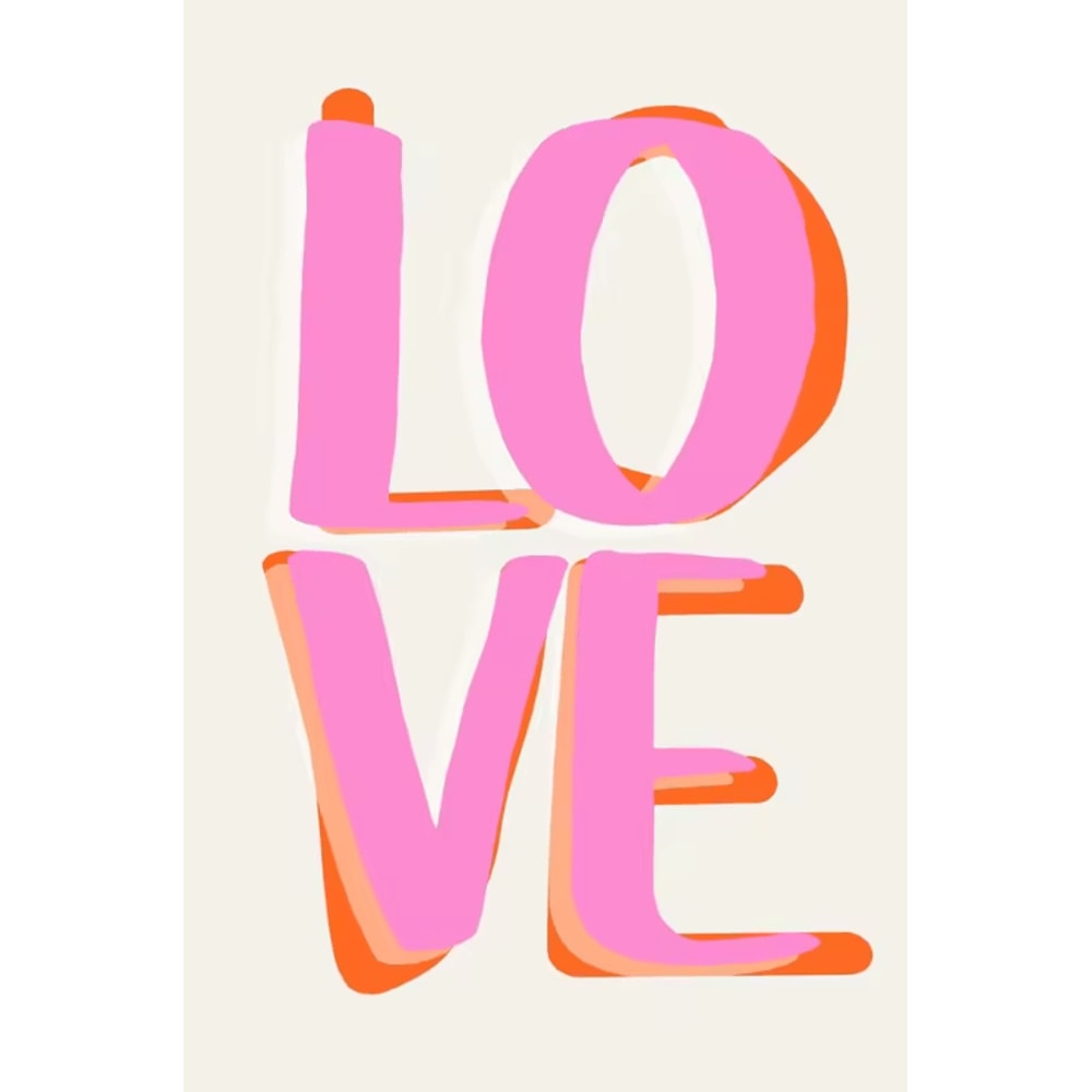 More Amor Por Favor Pink Canvas Poster Colorful Retro Love Quote Wall Art 1