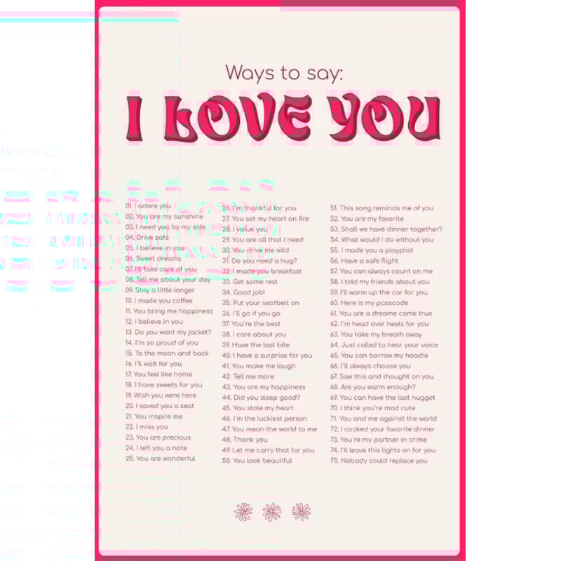 More Amor Por Favor Pink Canvas Poster Colorful Retro Love Quote Wall Art 8