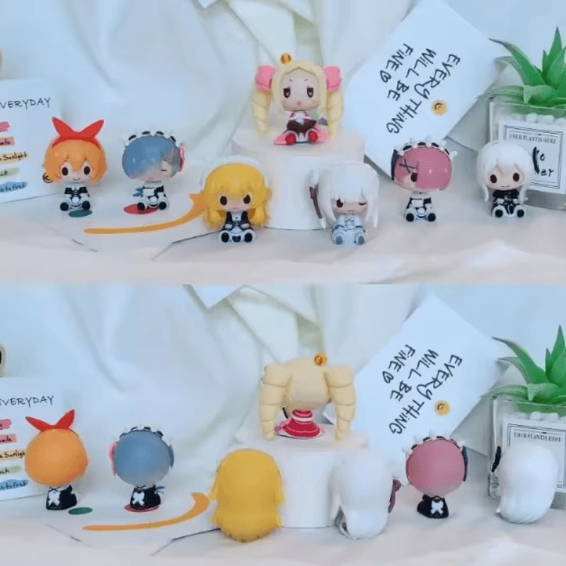 Cute ReZero Rem Emilia Mini Figure Anime Desk Decoration Collectible 1