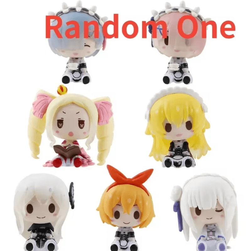 Cute ReZero Rem Emilia Mini Figure Anime Desk Decoration Collectible 3