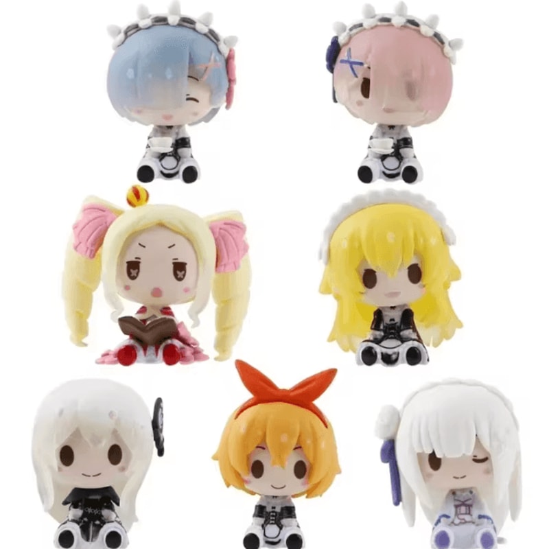 Cute ReZero Rem Emilia Mini Figure Anime Desk Decoration Collectible 4