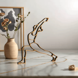 minimalist yoga sculpture figurine – modern zen resin decor for home