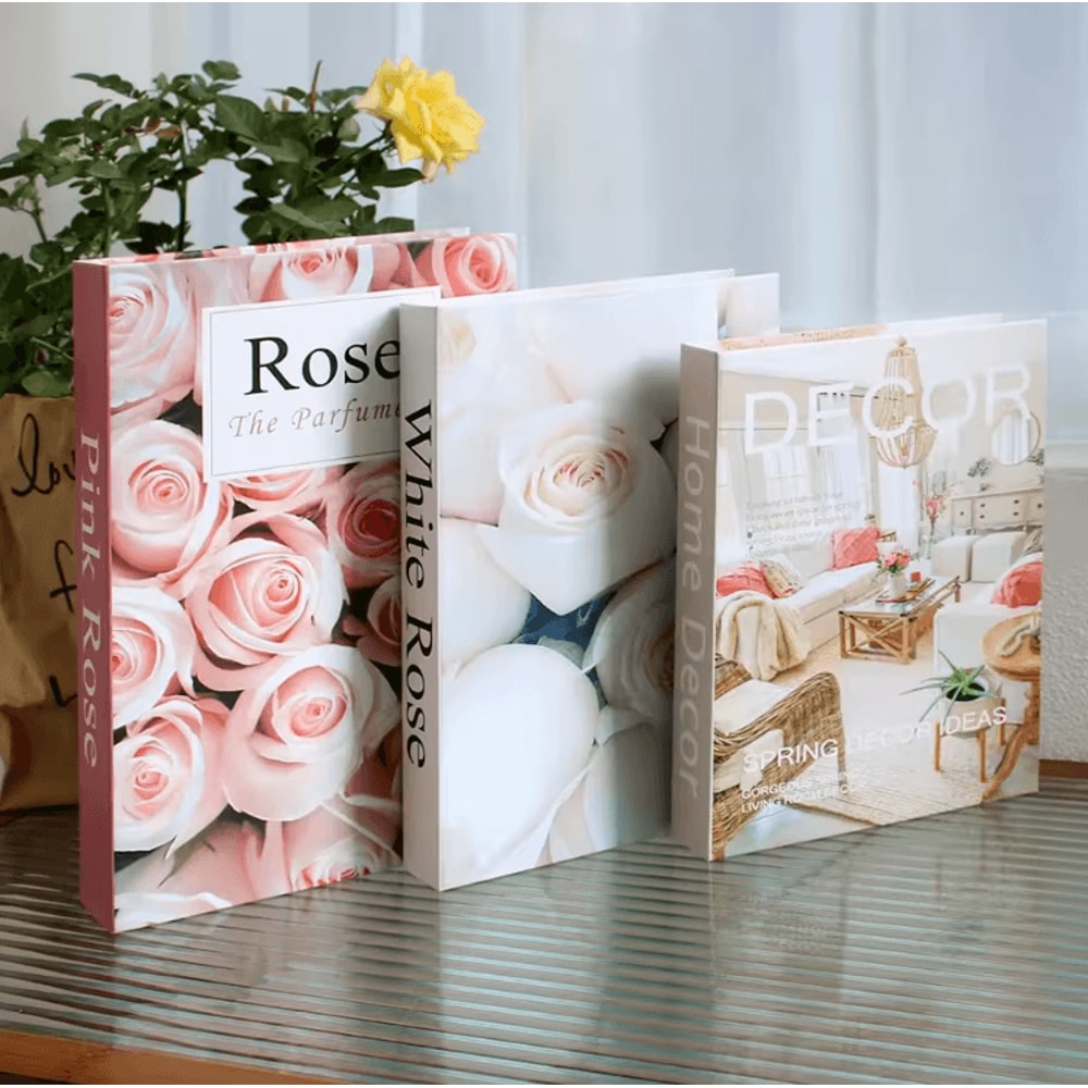 Decorative Faux Book Set Aesthetic Fake Books For Shelf Coffee Table Styling 3PCS 6