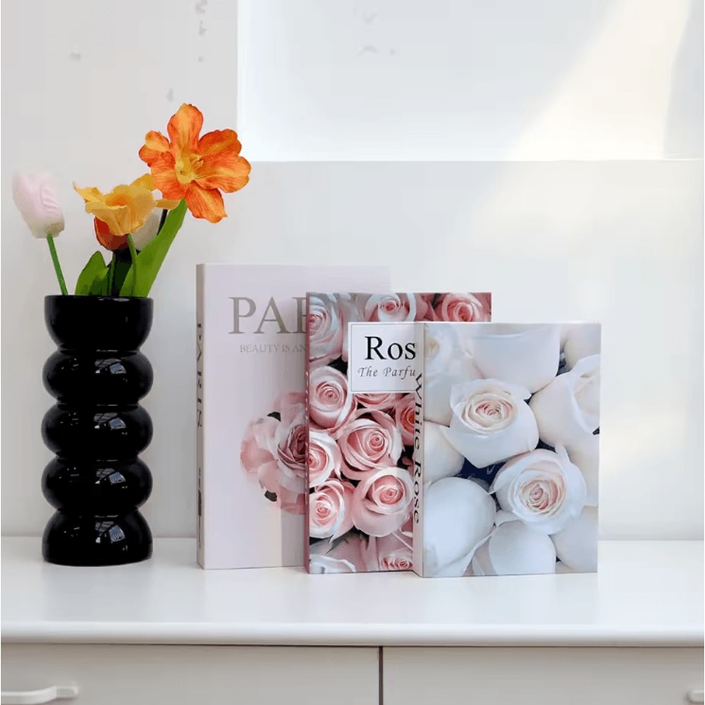 Decorative Faux Book Set Aesthetic Fake Books For Shelf Coffee Table Styling 3PCS 16