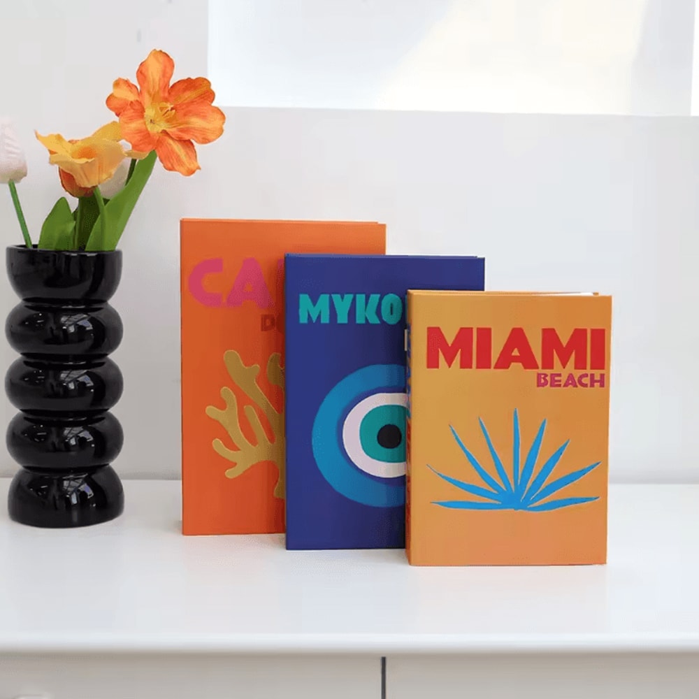 Decorative Faux Book Set Aesthetic Fake Books For Shelf Coffee Table Styling 3PCS 19