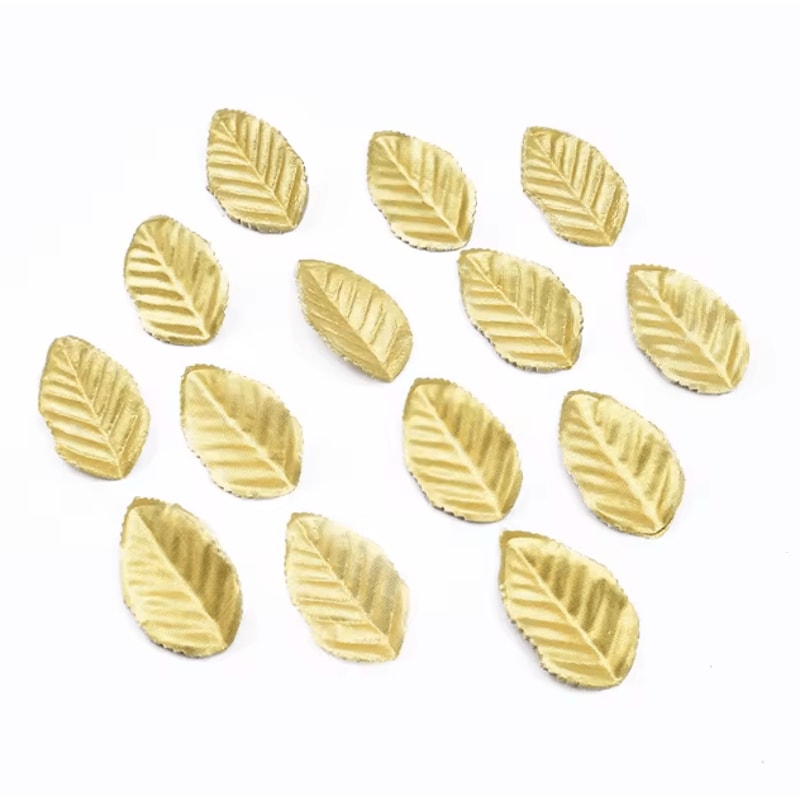 Golden Silk Leaf Craft Set 100PCS Artificial Leaves For DIY Decor Events 0