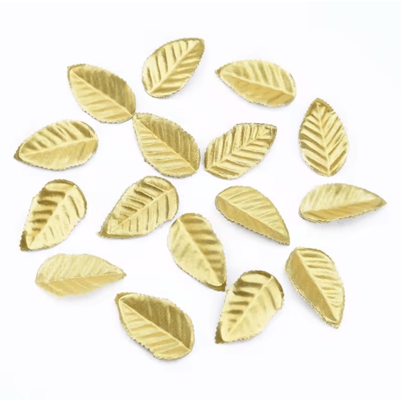 Golden Silk Leaf Craft Set 100PCS Artificial Leaves For DIY Decor Events 1